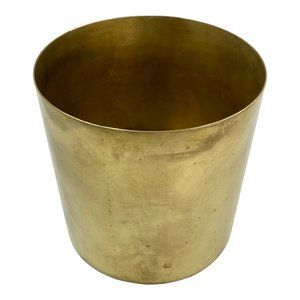 Metal Planter Plant Pot with Brushed Brass Finish
